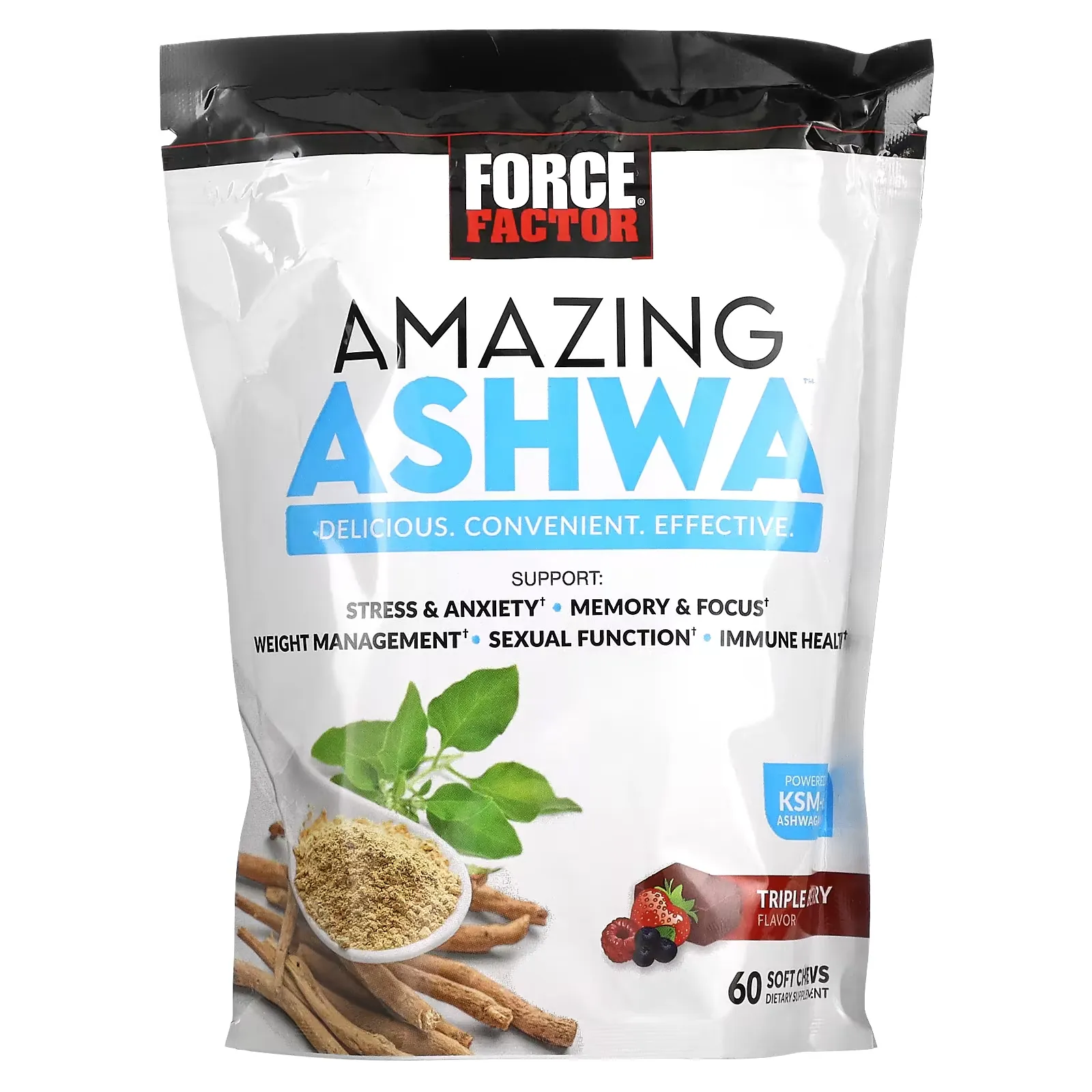 Amazing Ashwa, Triple Berry, 60 Soft Chews