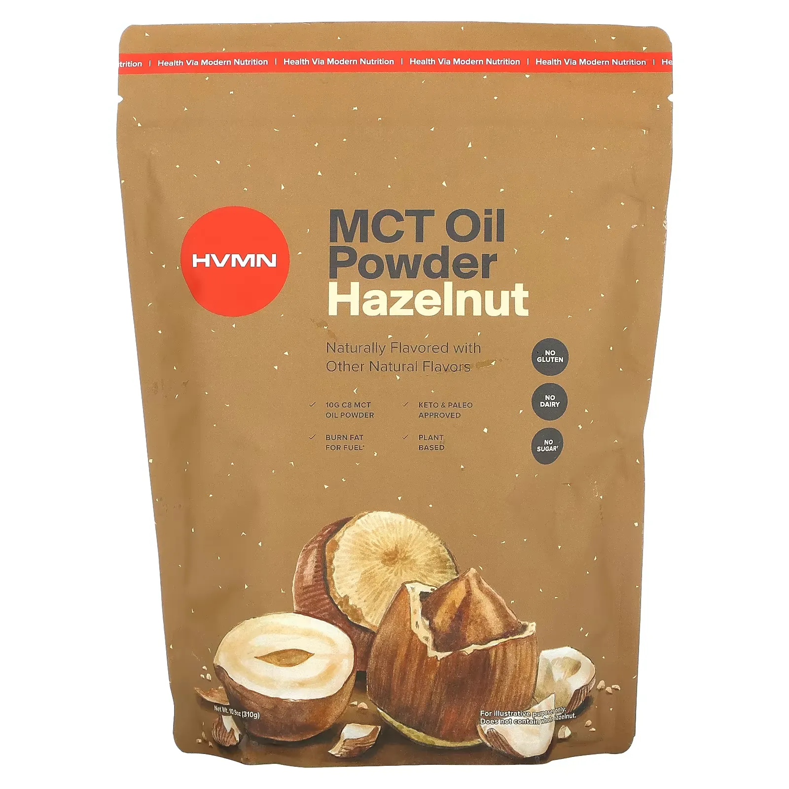 MCT Oil Powder, Hazelnut, 10.9 oz (310 g)