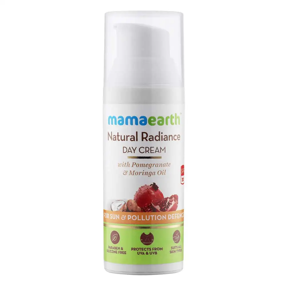 Mamaearth Natural Radiance Day Cream,  50 ml  with Pomegranate and Moringa Oil