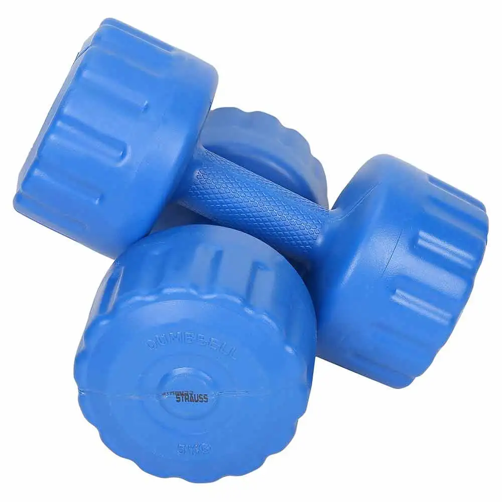 Strauss PVC Dumbbell Set,  Blue  5 kg