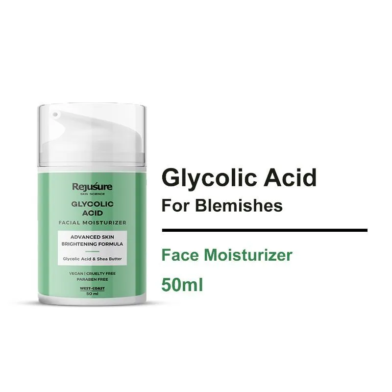 Rejusure Glycolic Acid Moisturiser Reduces Pigmentation, Dark Spots Cream for Face