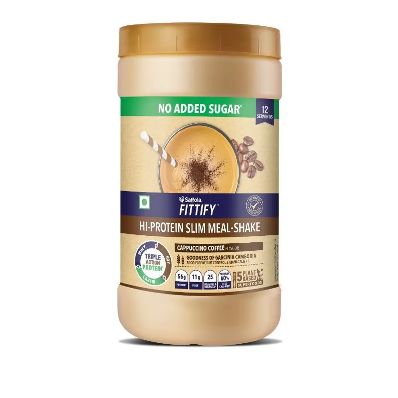 Saffola FITTIFY Gourmet Hi-Protein Slim Meal Shake - Cappuccino Coffee