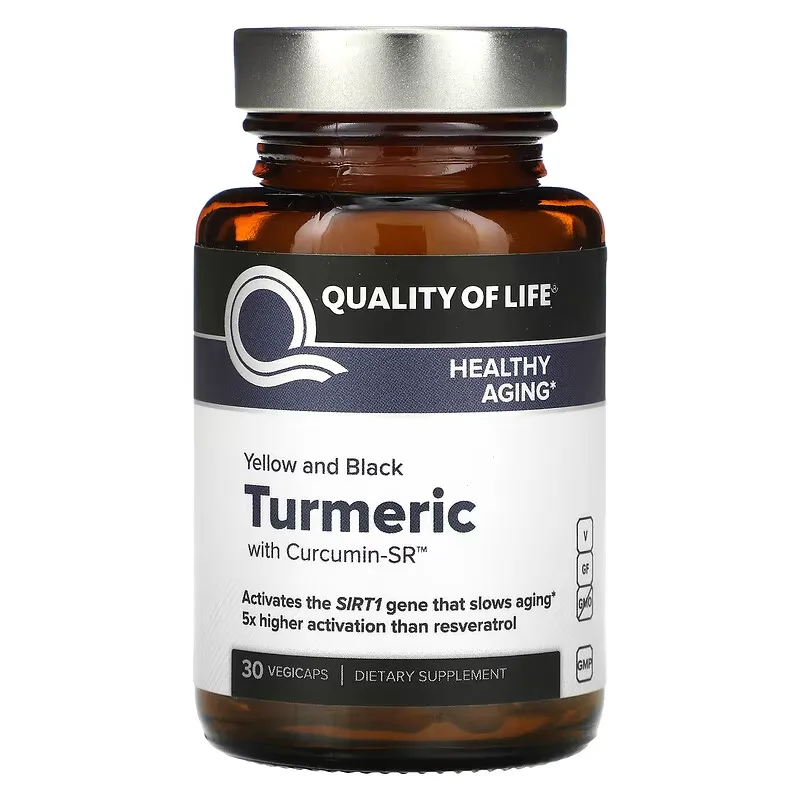 Yellow And Black Turmeric With Curcumin-SR, 30 Vegicaps