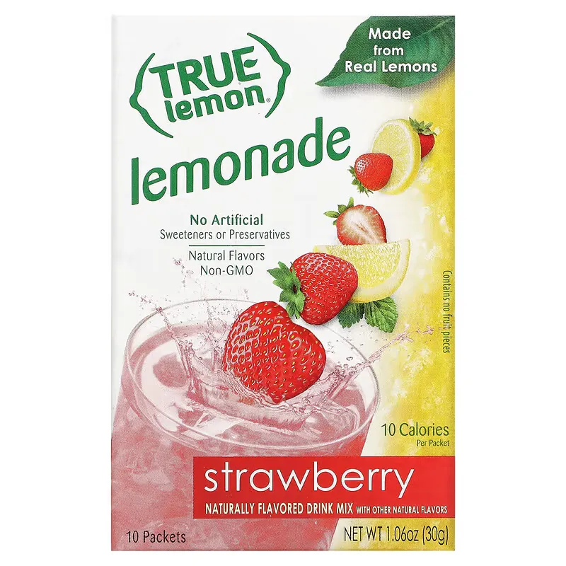 True Lemon, Strawberry Lemonade, 10 Packets, 0.11 oz (3 g) Each