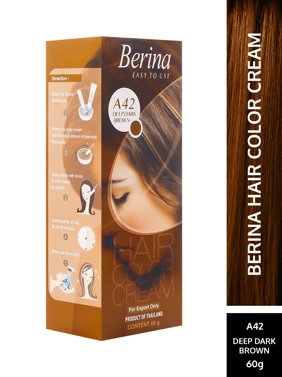 Berina Hair Color Cream - Deep Dark Brown