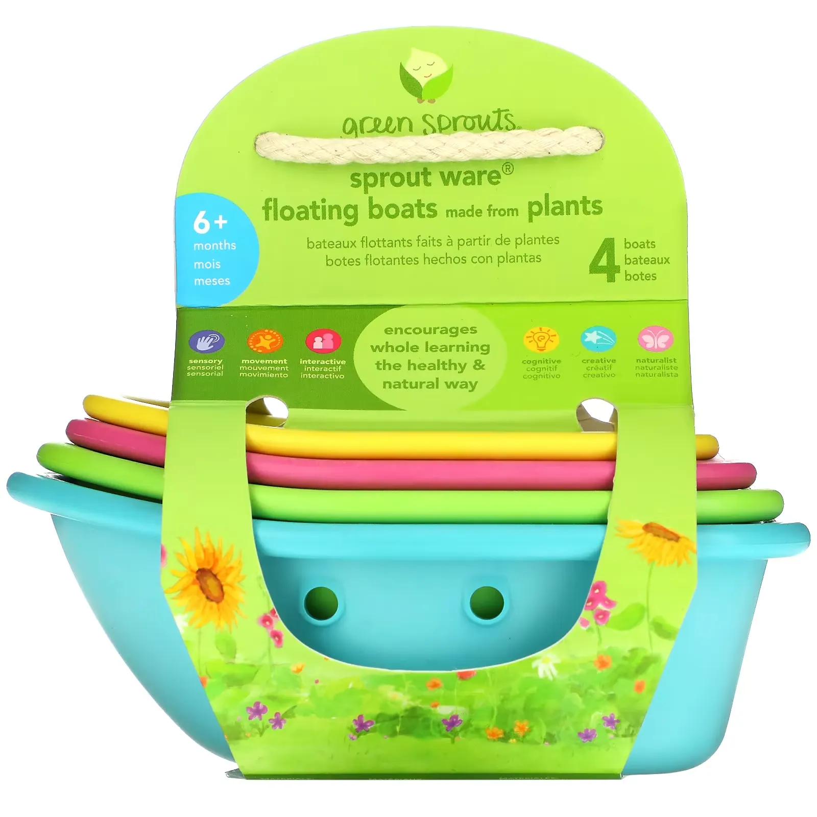 Sprout Ware Floating Boats,  6+ Months, Multicolor, 4 Count