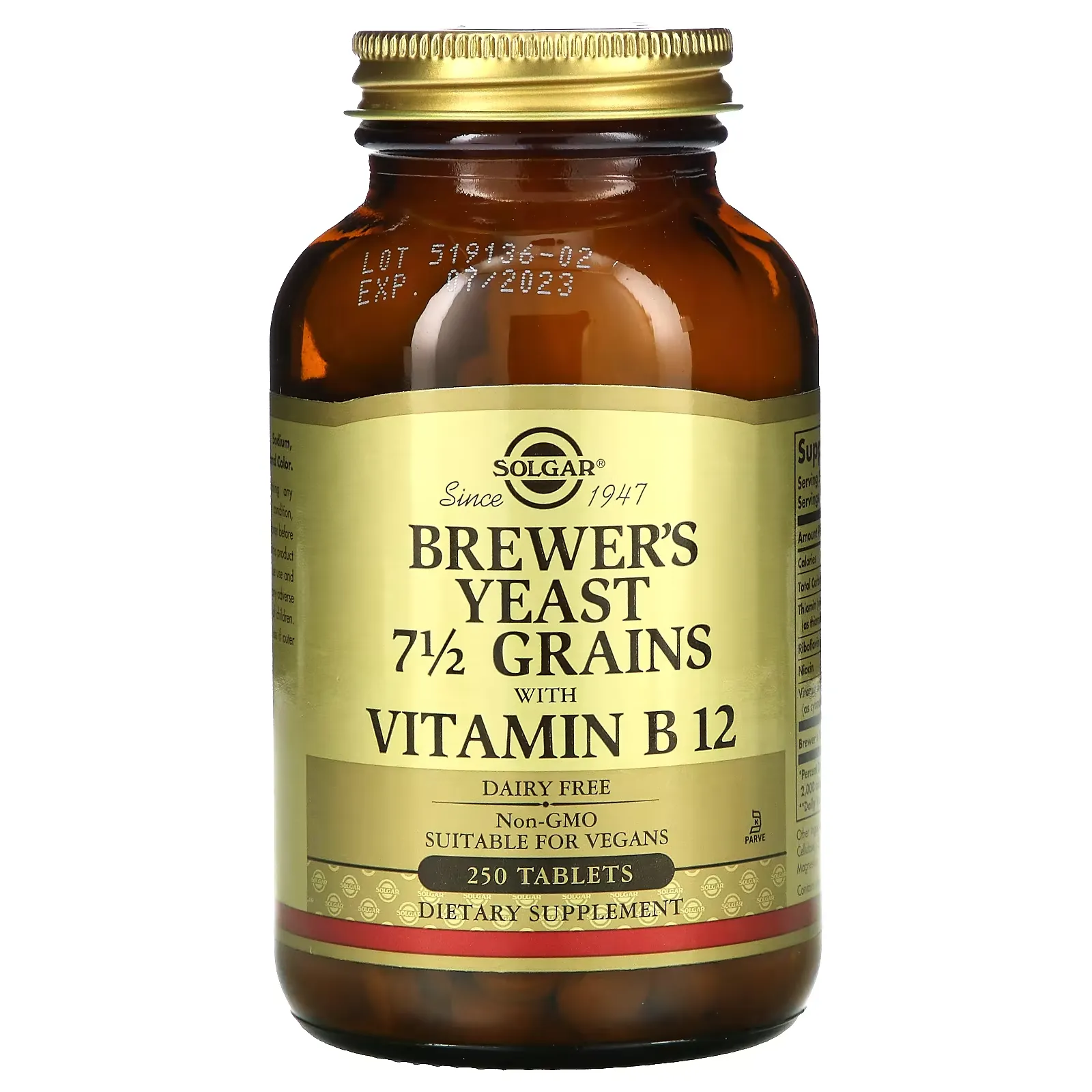 Brewer's Yeast, 7 1/2 Grains with Vitamin B12, 250 Tablets