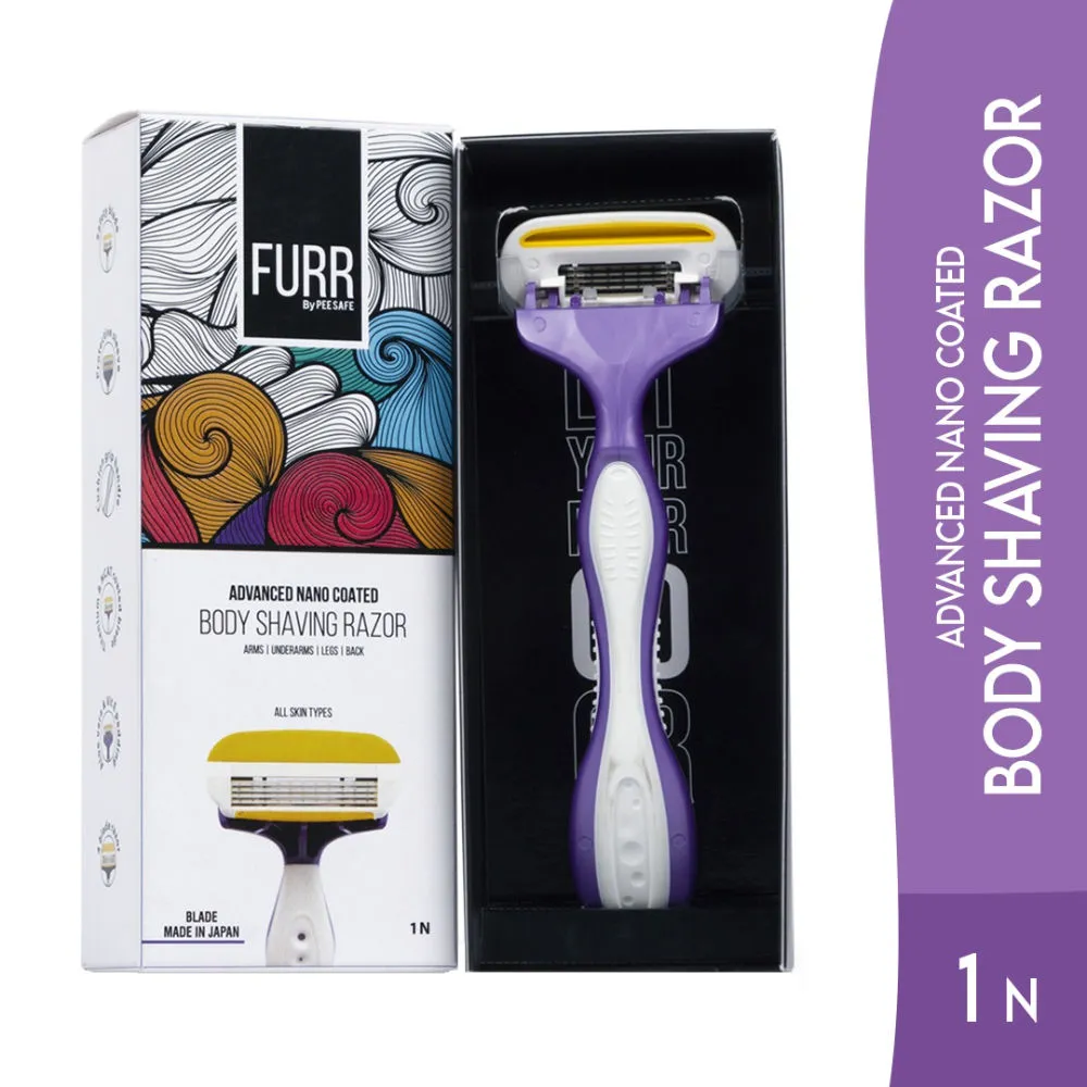 FURR Body Shaving Razor| with Aloe Vera & Vitamin E Padding | Count 1