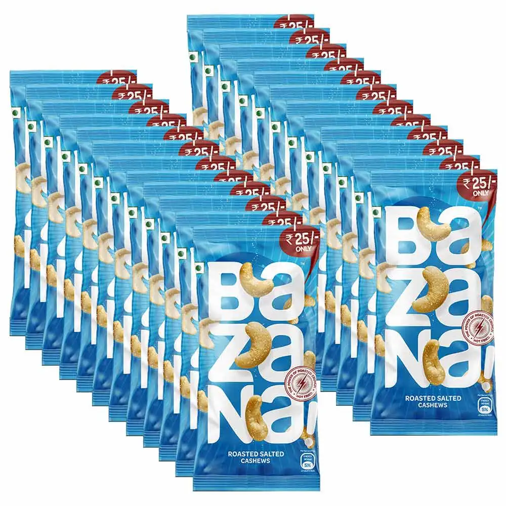 Bazana Roasted Salted Snack,  Cashews  24 Piece(s)/Pack