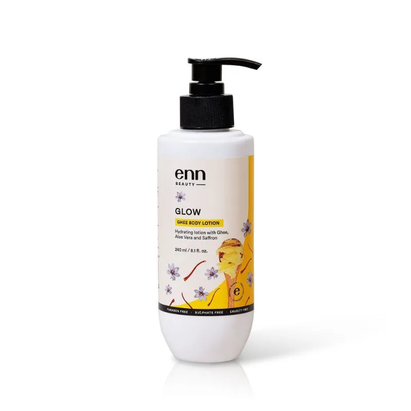 ENN Glow Ghee Hydrating Body Lotion With Ghee, Aloe Vera & Saffron