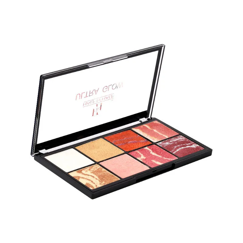 Half N Half HD Pro, Ultra Glow Multicolor Baked Highlighter Palette - Multicolor 02