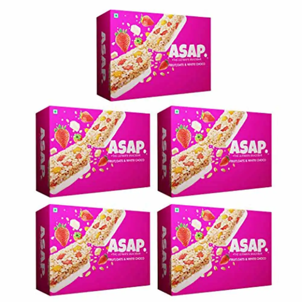 ASAP Healthy Granola Bars,  6 bar(s)  Fruit Oats & White Choco, Pack of 5