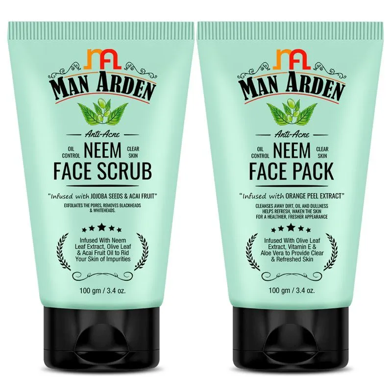 Man Arden Anti Acne Neem Face Pack + Face Scrub