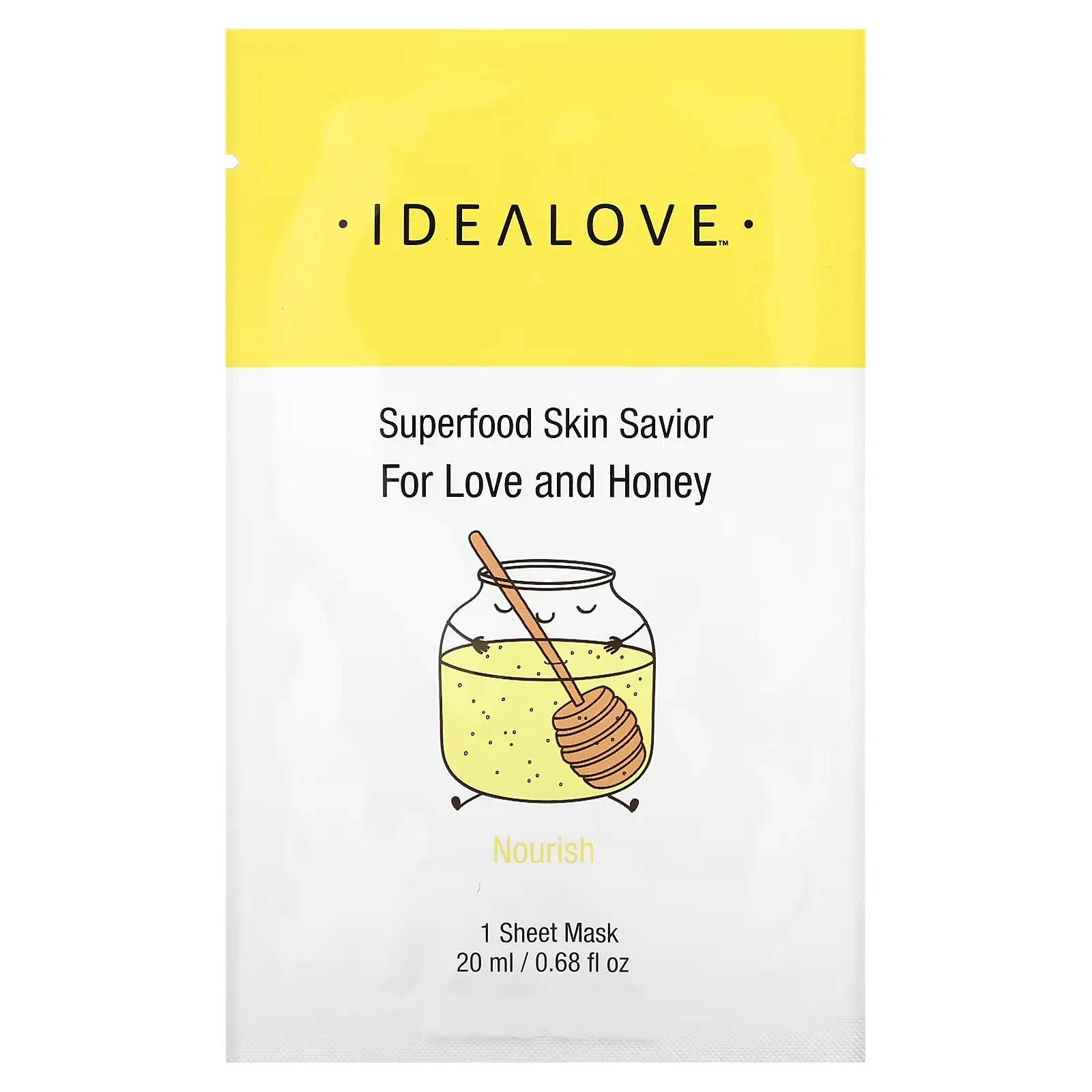 Superfood Skin Savior, For Love and Honey, 1 Beauty Sheet Mask, 0.68 fl oz (20 ml)