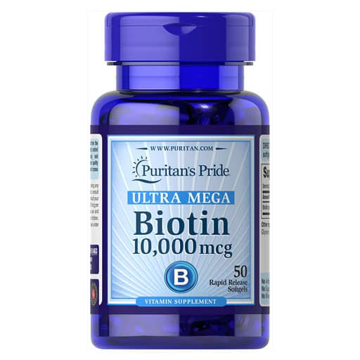 Puritan's Pride Biotin - 10,000 mcg - 50 Softgels