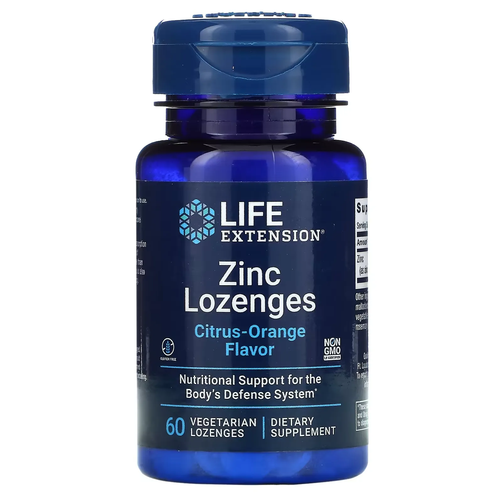 Zinc Lozenges, Citrus-Orange, 60 Vegetarian Lozenges