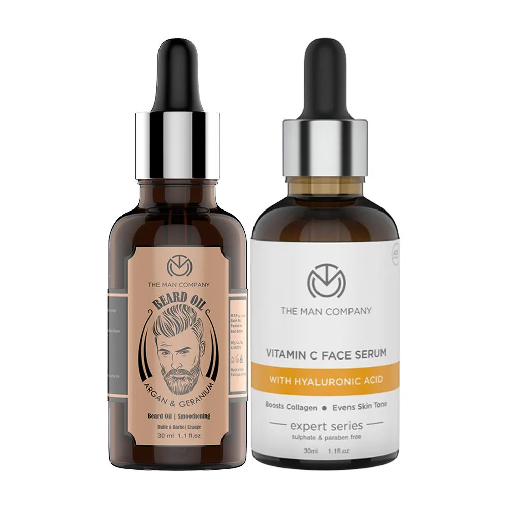 The Man Company Argan Germanium Beard Oil & Vitamin C Serum