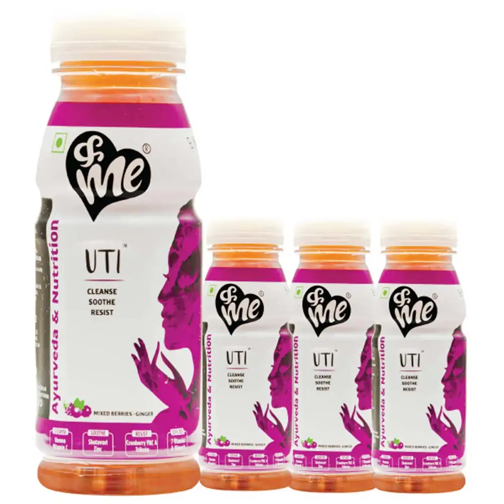 &Me UTI Relief Drink,  Mixed Berries Ginger (Pack of 4)  200 ml