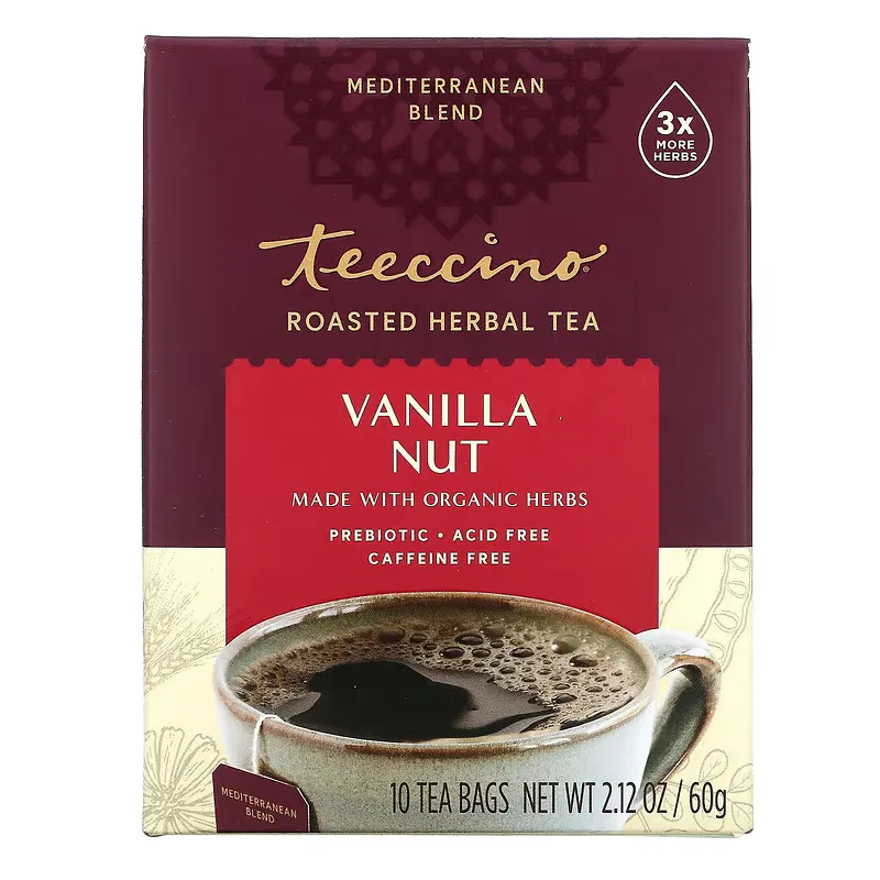 Roasted Herbal Tea, Vanilla Nut, Caffeine Free, 10 Tea Bags, 2.12 oz (60 g)