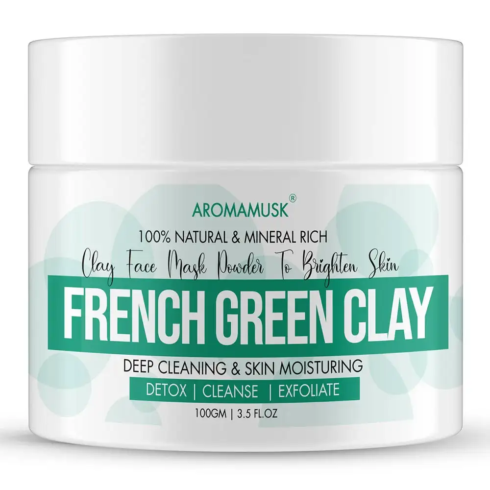 AromaMusk French Green Clay,  100 g  for All Skin Type