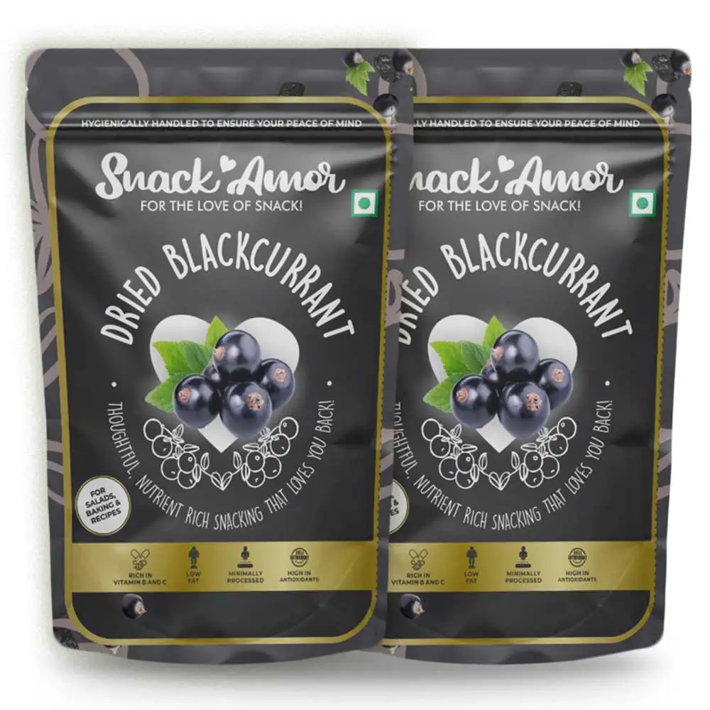 SnackAmor Dried Blackcurrant,  Unflavoured (Pack of 2)  100 g