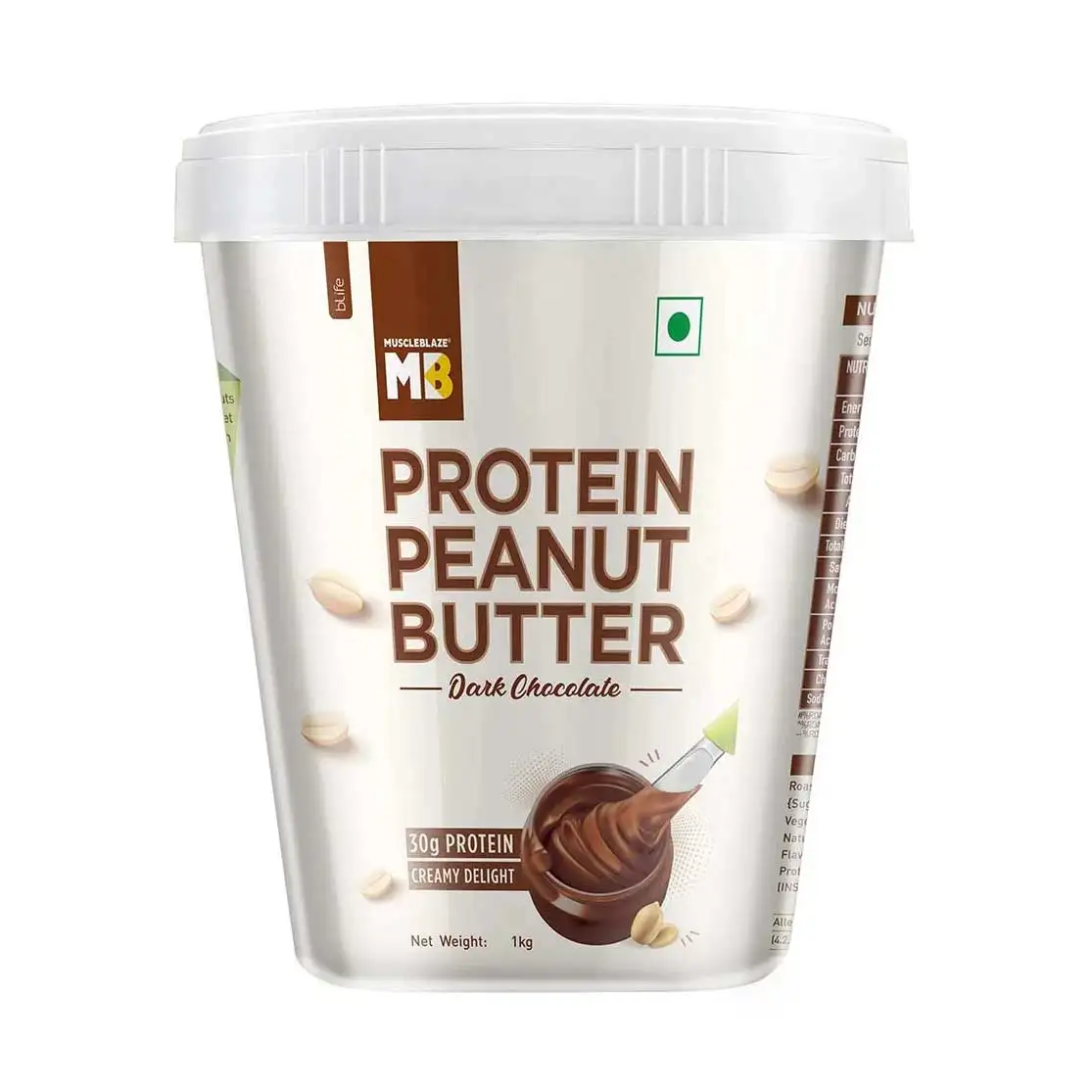 MuscleBlaze High Protein Peanut Butter OP,  1 kg  Dark Chocolate Creamy