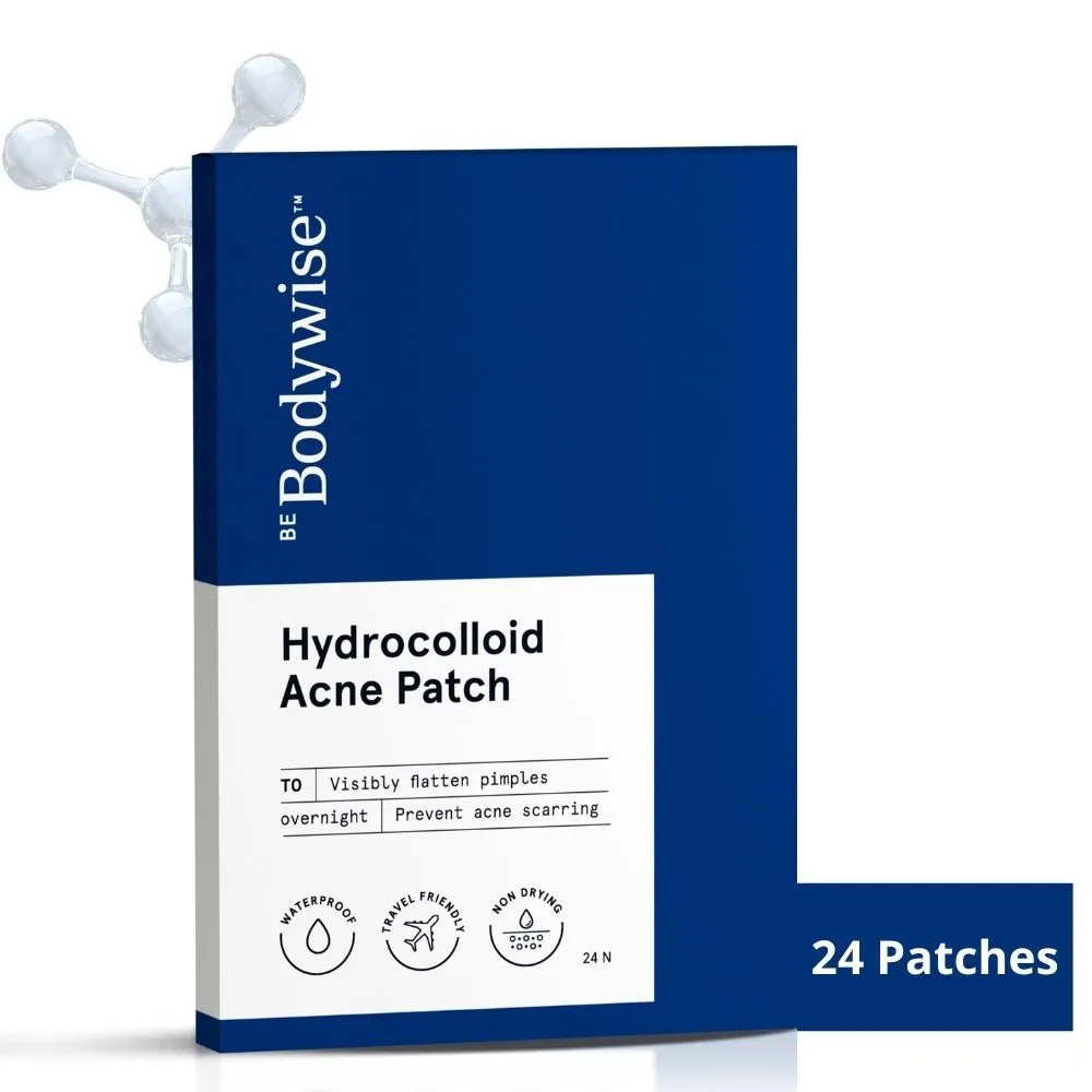 Be Bodywise Hydrocolloid Acne Pimple Patch (24 Dots | 3 Sizes) - Absorbs & Flattens Acne Overnight