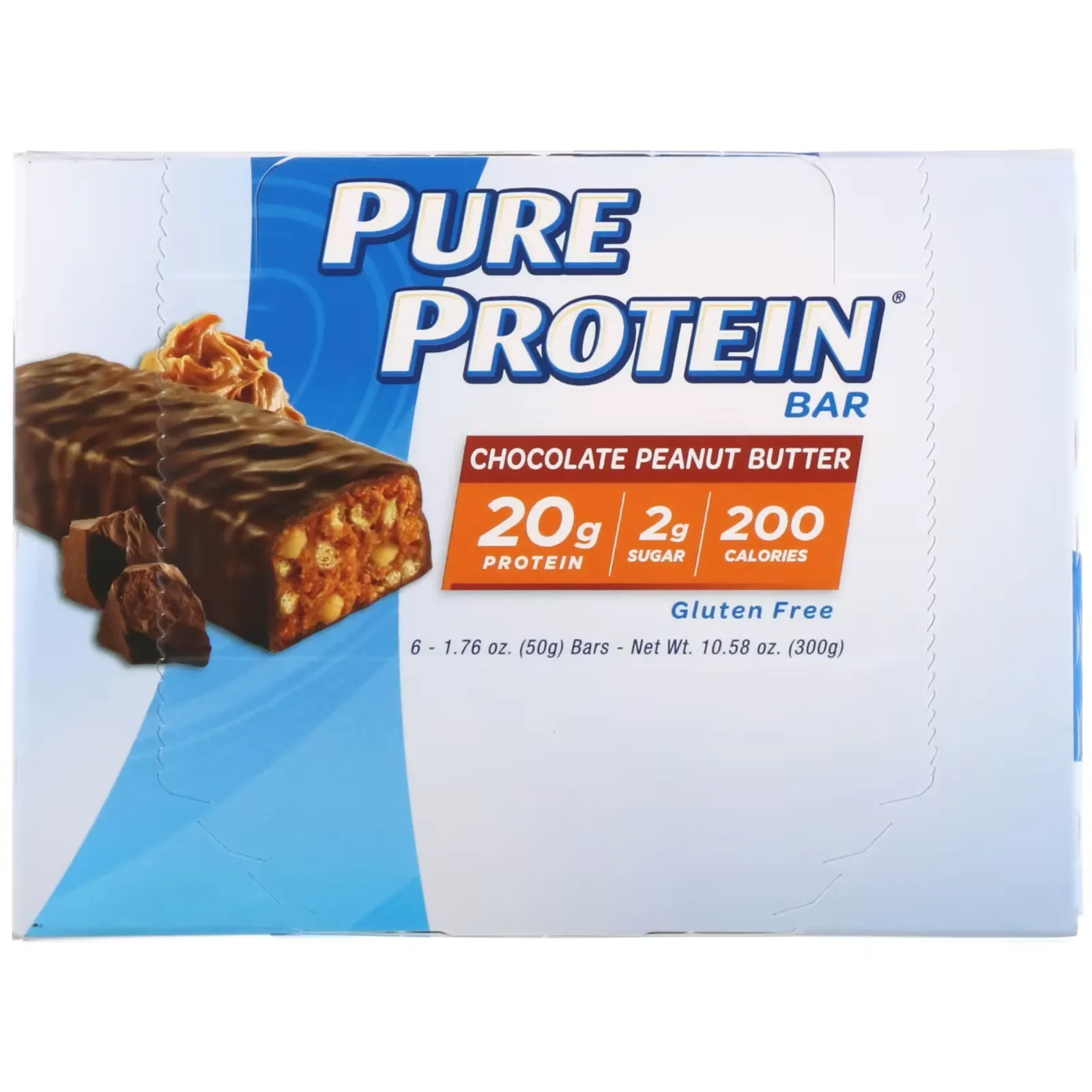 Chocolate Peanut Butter Bar, 6 Bars, 1.76 oz (50 g) Each