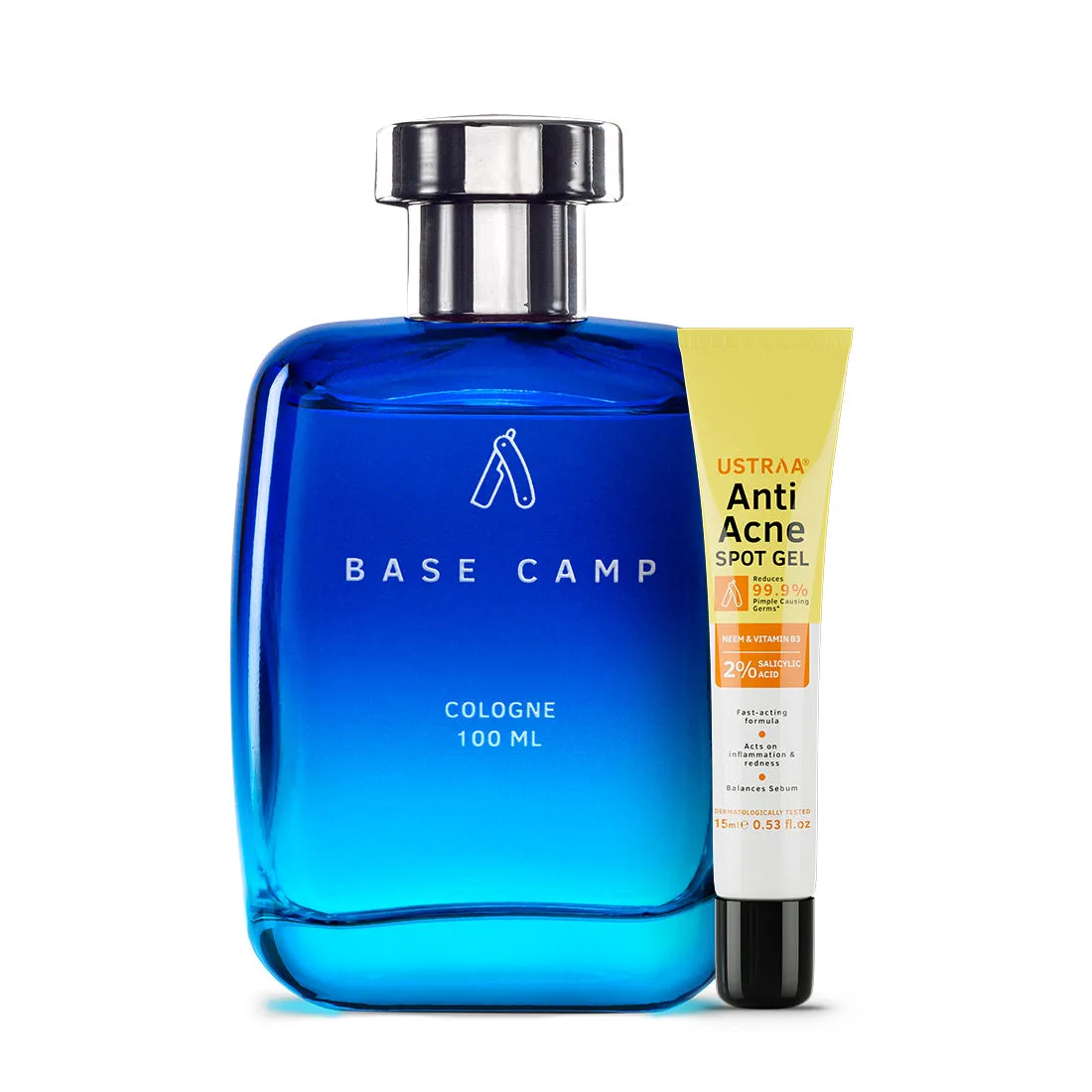 Ustraa Anti Acne Spot Gel & Base Camp Cologne Combo