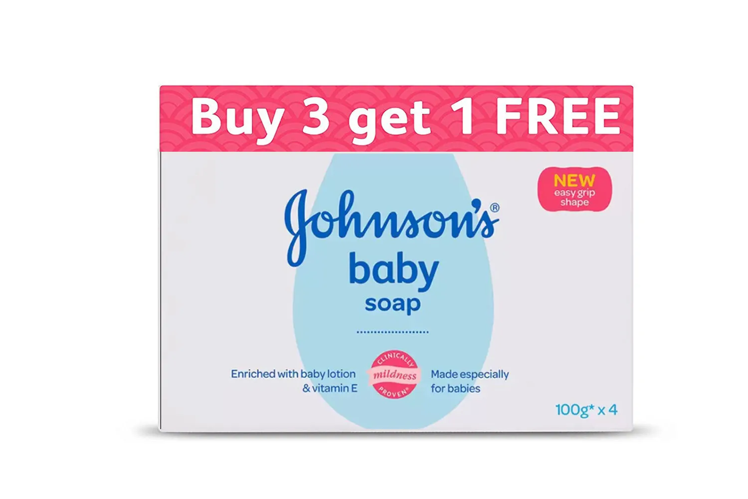 Johnson's Baby Soap Buy 3 Get 1 Free (100gm each)