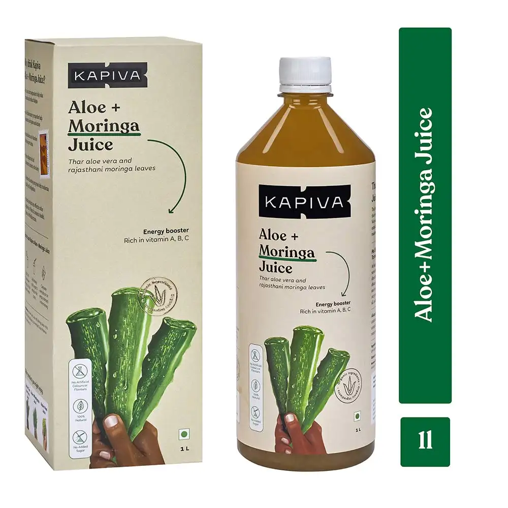 Kapiva Aloe Vera + Moringa Juice (Natural Energy Booster),  1 L  Unflavoured