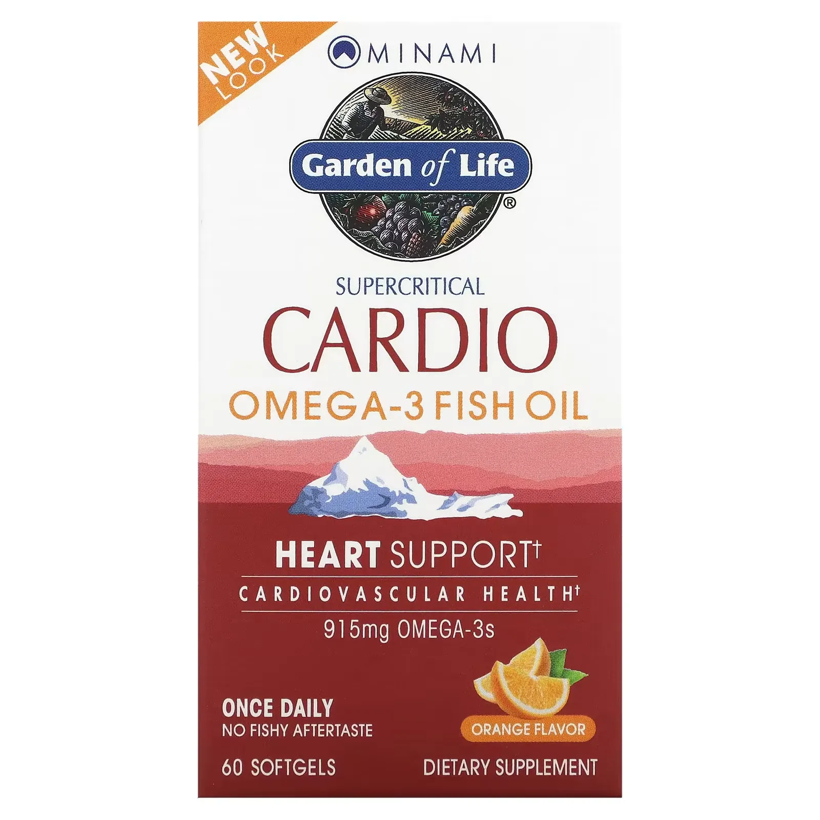 Supercritical Cardio, Omega-3 Fish Oil, Orange , 915 mg , 60 Softgels