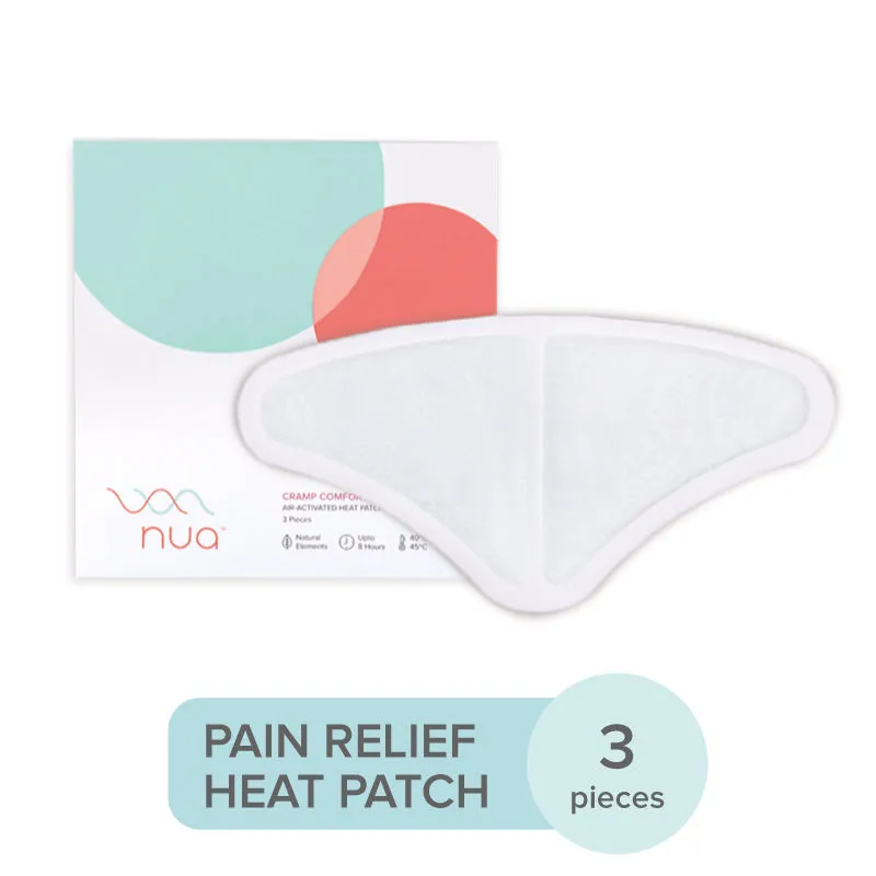 Nua Cramp Comfort Heat Patches for Period Pain - Pack of 3