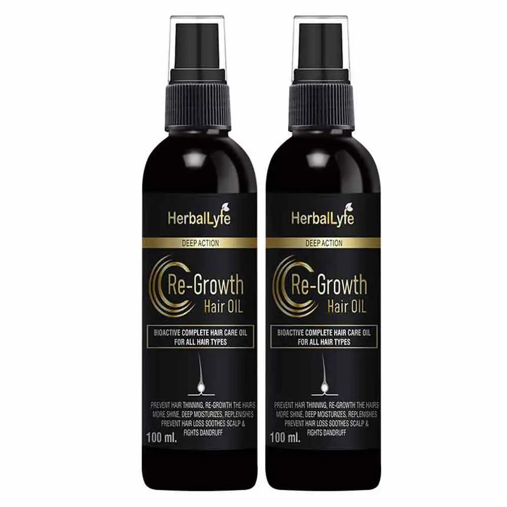 Herballyfe Re Growth Hair Oil (Pack of 2),  100 ml  for All Hair Types