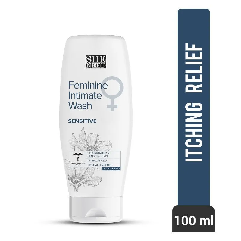 Sheneed Sensitive Feminine Intimate Wash- PH balanced to Reduce Redness, Itchiness & Smooth Skin