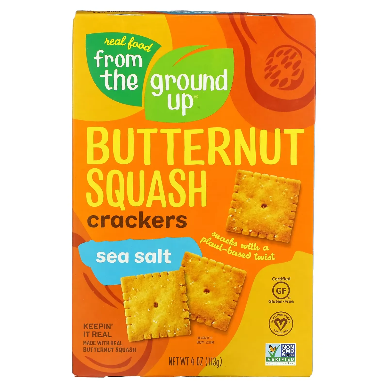 Butternut Squash Crackers, Sea Salt, 4 oz (113 g)