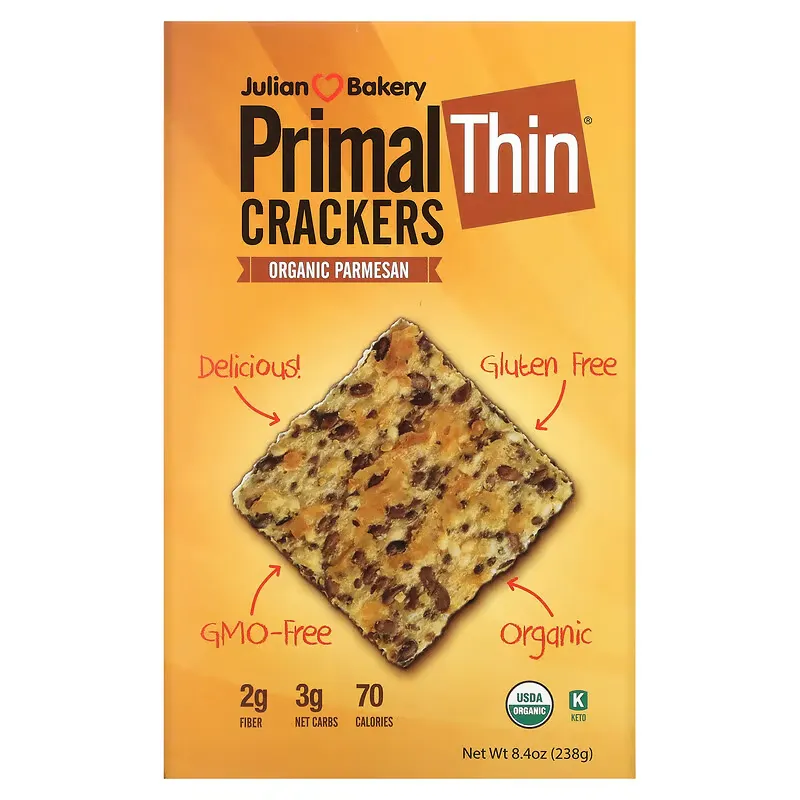 Primal Thin Crackers, Organic Parmesan, 8.4 oz (238 g)