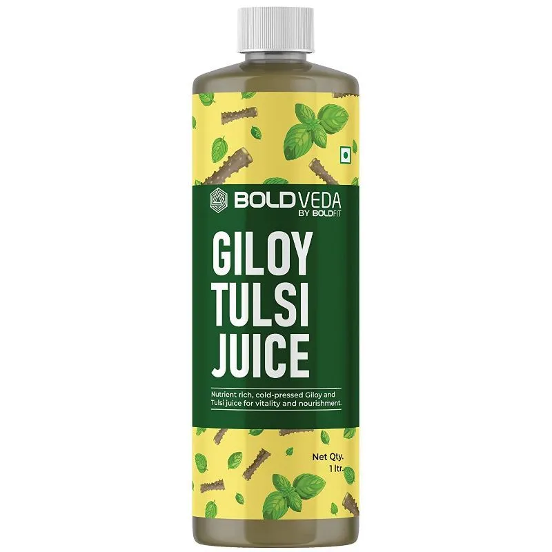 Boldfit Boldveda Cold Pressed Tulsi Giloy Juice For Vitality And Norishment - Support Immunity