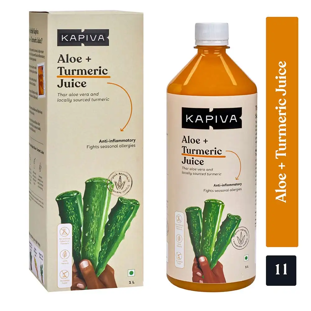 Kapiva Aloe Vera + Turmeric Juice (Anti-Inflammatory),  1 L  Unflavoured