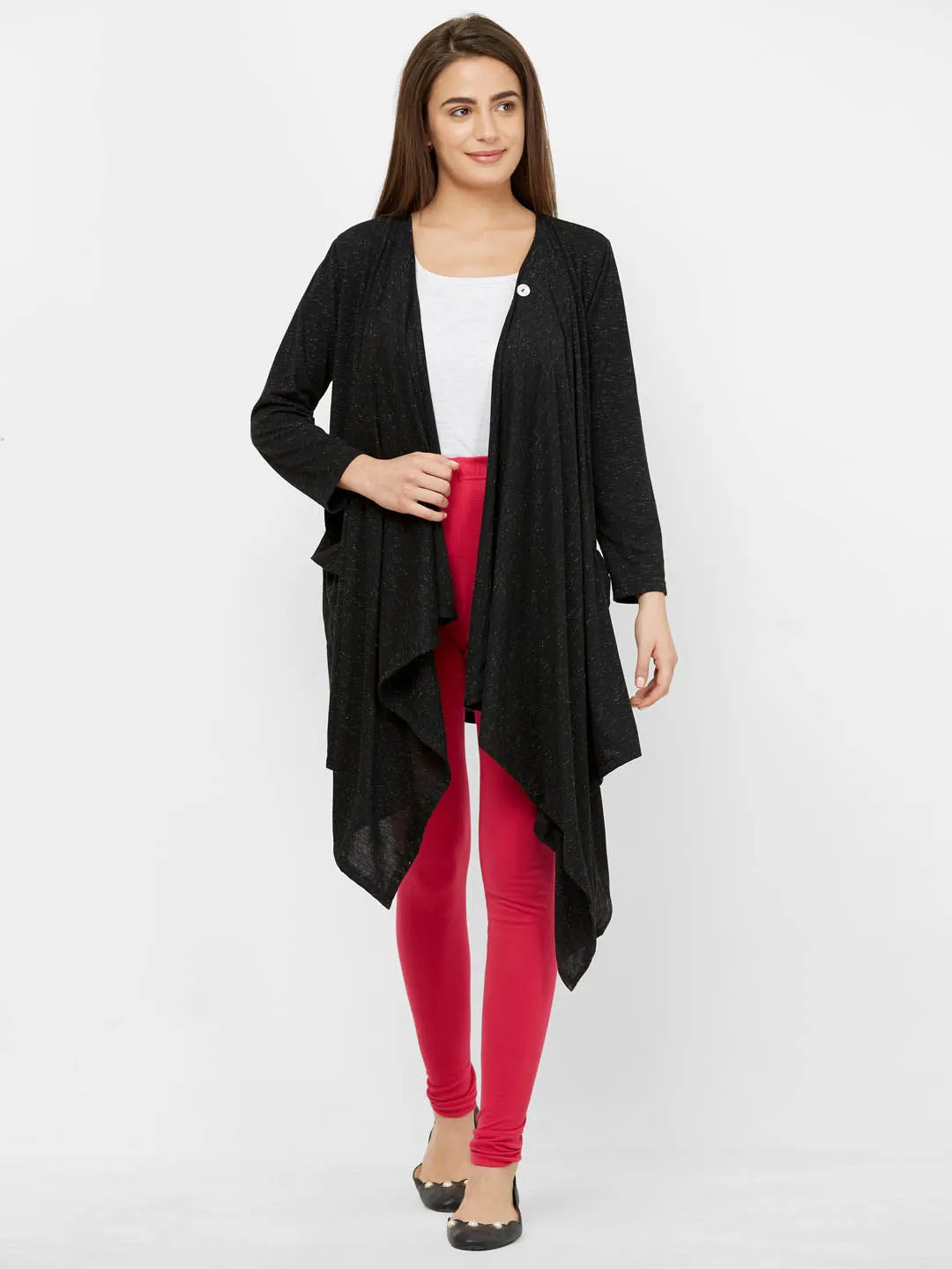 Mystere Paris Chic Maternity Cardigan - Black (L)