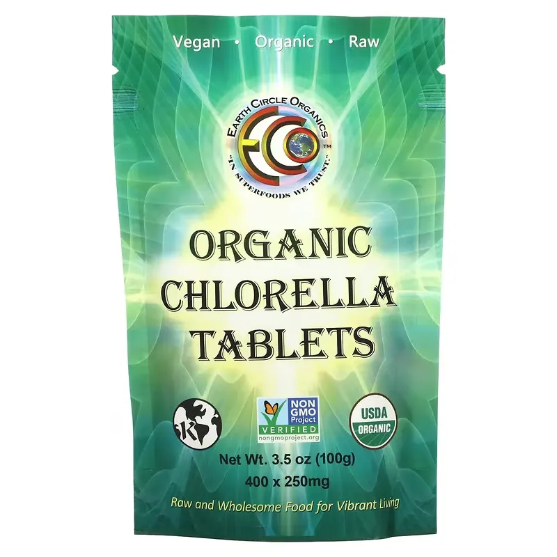 Organic Chlorella Tablets, 250 mg, 400 Tablets, 3.5 oz (100 g)