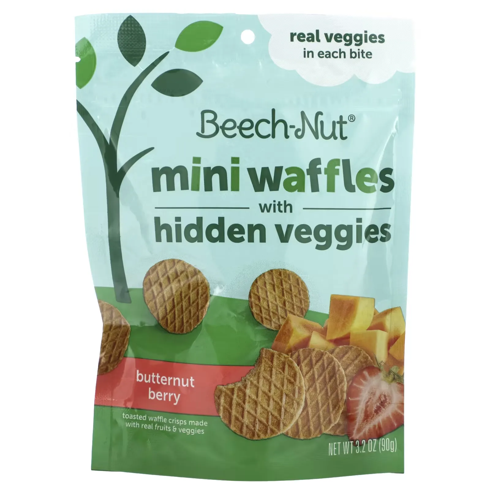 Mini Waffles with Hidden Veggies, 12+ Months, Butternut Berry, 3.2 oz (90 g)