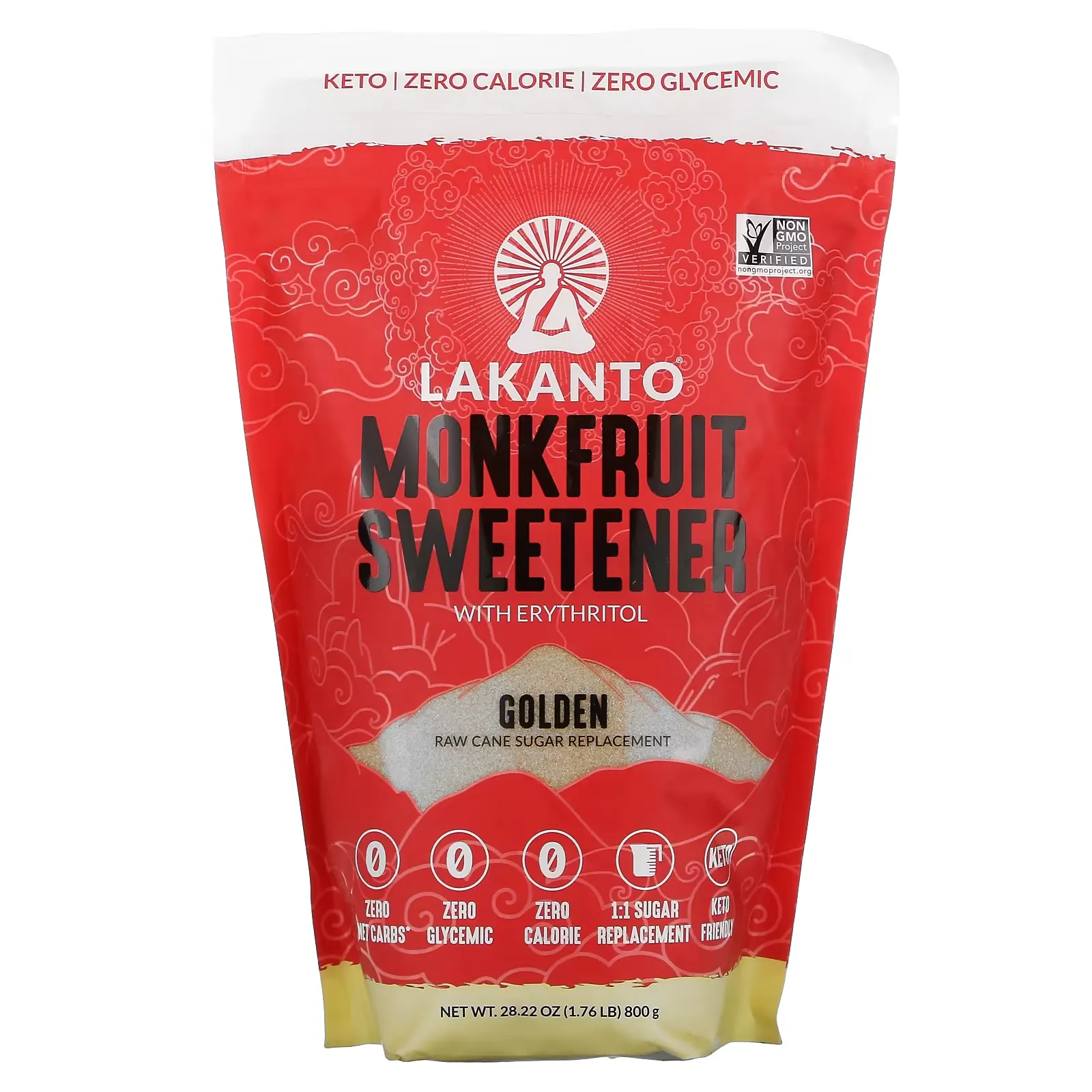 Monkfruit Sweetener with Erythritol, Golden, 28.22 oz (800 g)