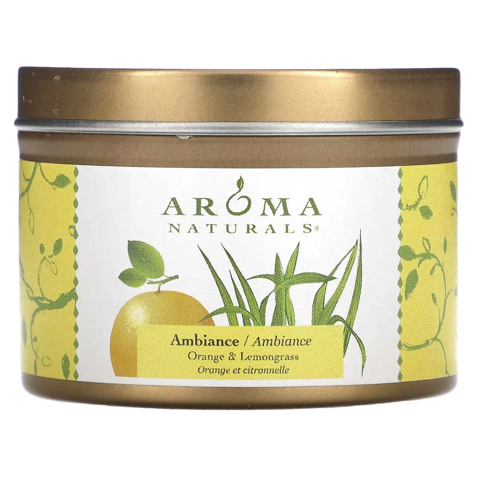 Soy VegePure, Travel Tin Candle, Ambiance, Orange & Lemongrass, 2.8 oz (79.38 g)