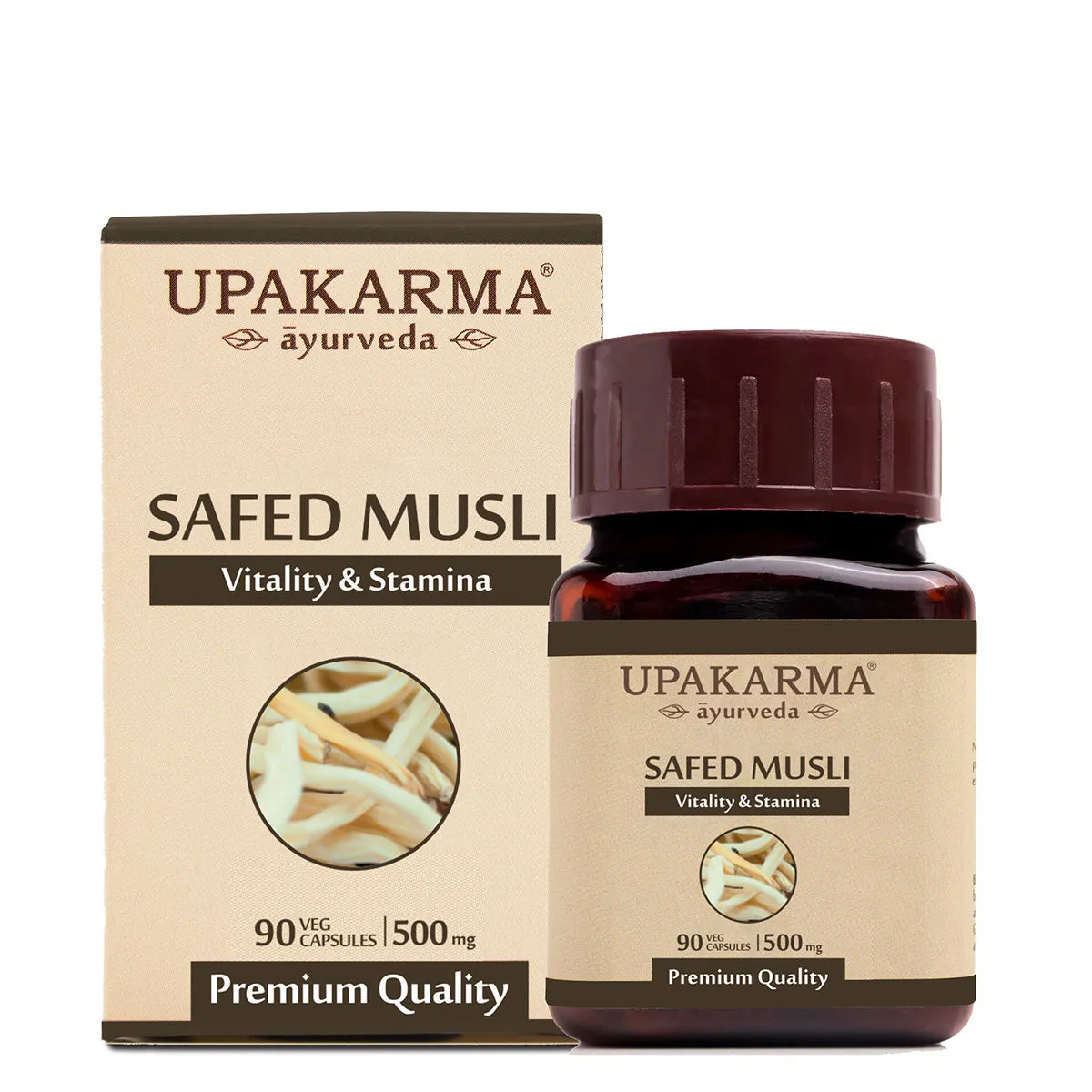 Upakarma Ayurveda Pure Herbs Safed Musli Veggie Capsules