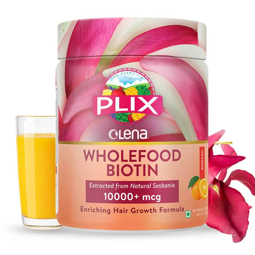 Plix Olena Plant Based Biotin 10000 mcg,  120 g  Orange Burst