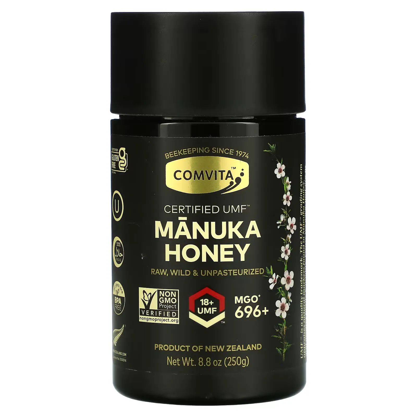 Manuka Honey, Certified UMF 18+, MGO 696+, 8.8 oz (250 g)