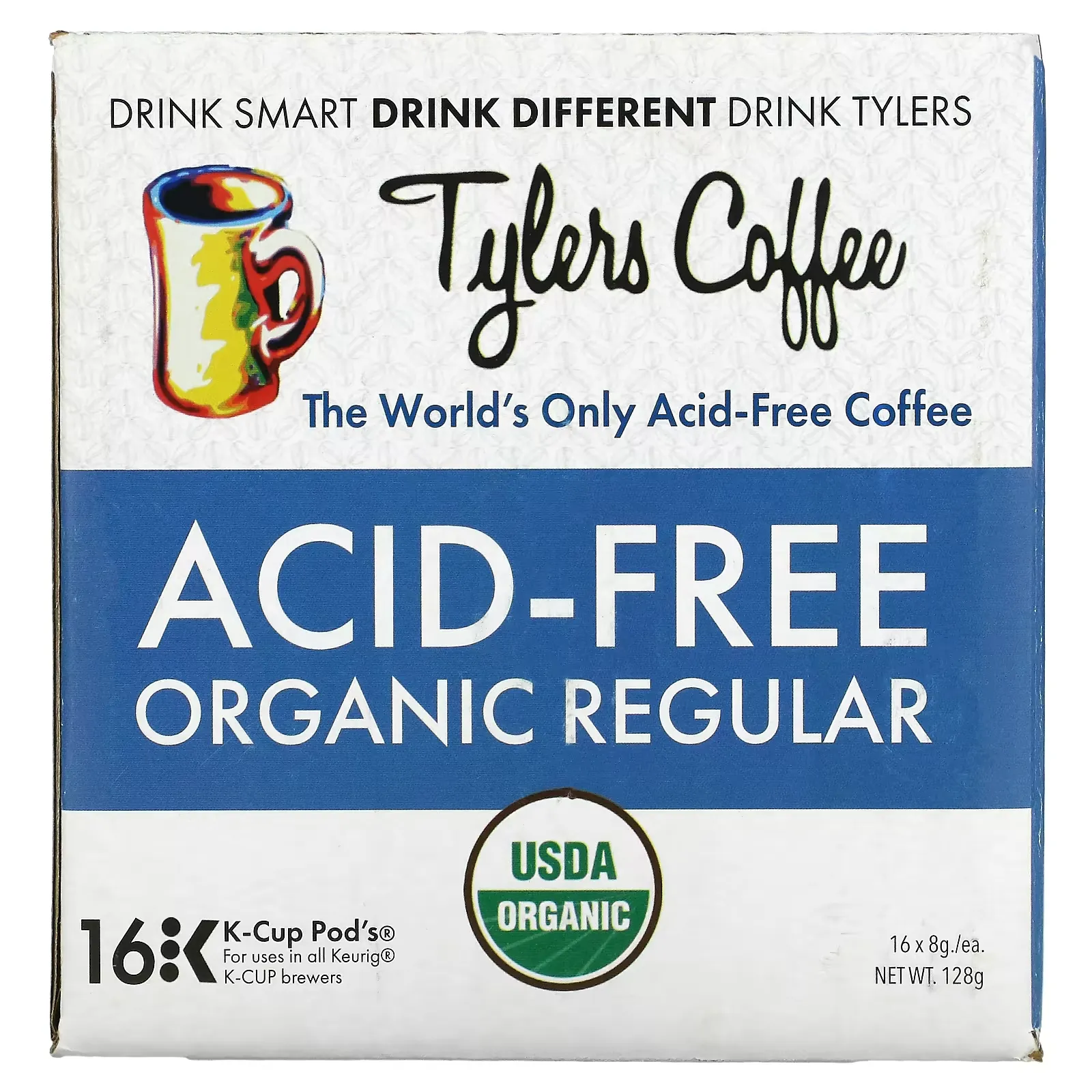 Organic Coffee, Regular, Acid-Free, 16 K-Cup Pods, (8 g) Each