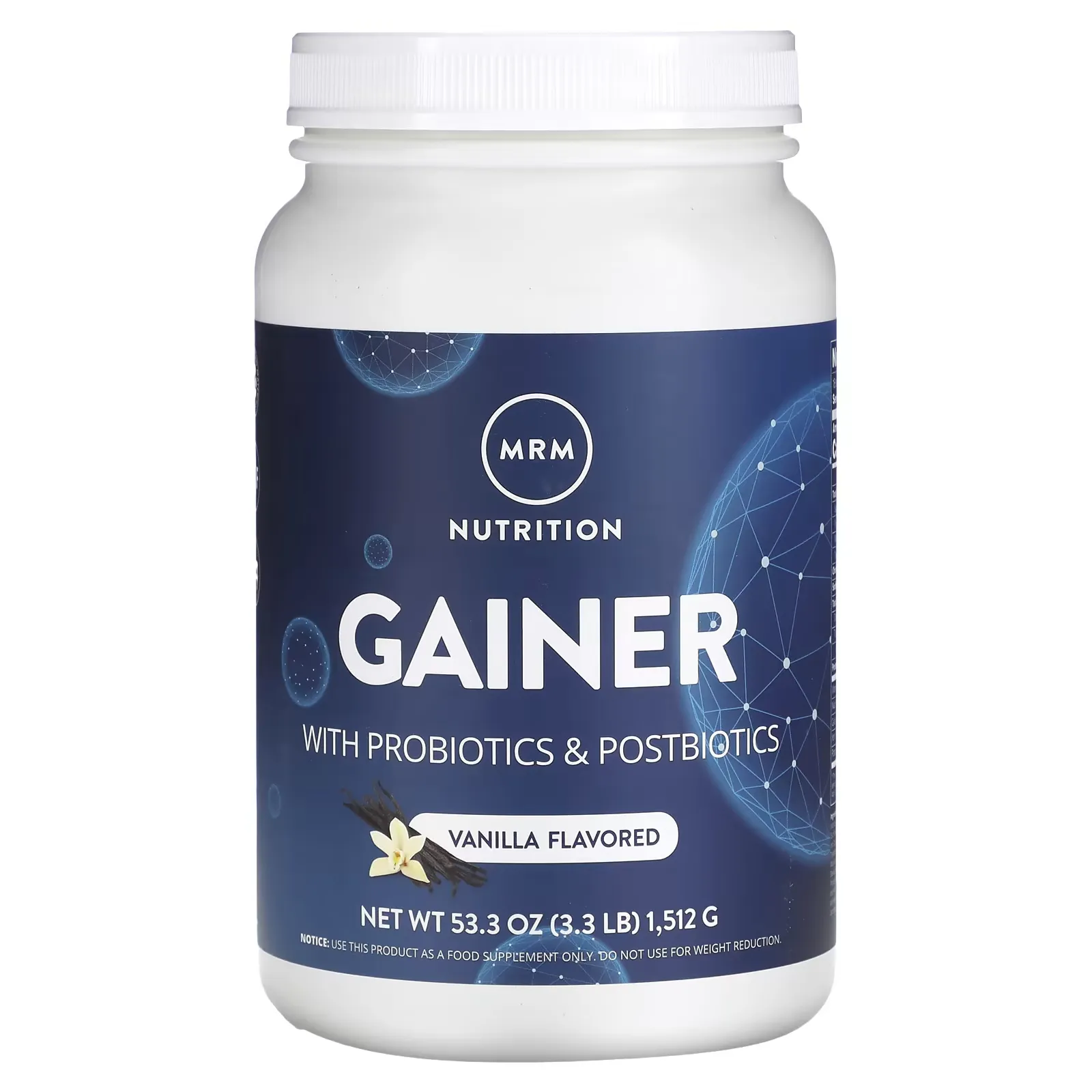 Gainer with Probiotics & Postbiotics, Vanilla, 3.3 lb (1,512 g)