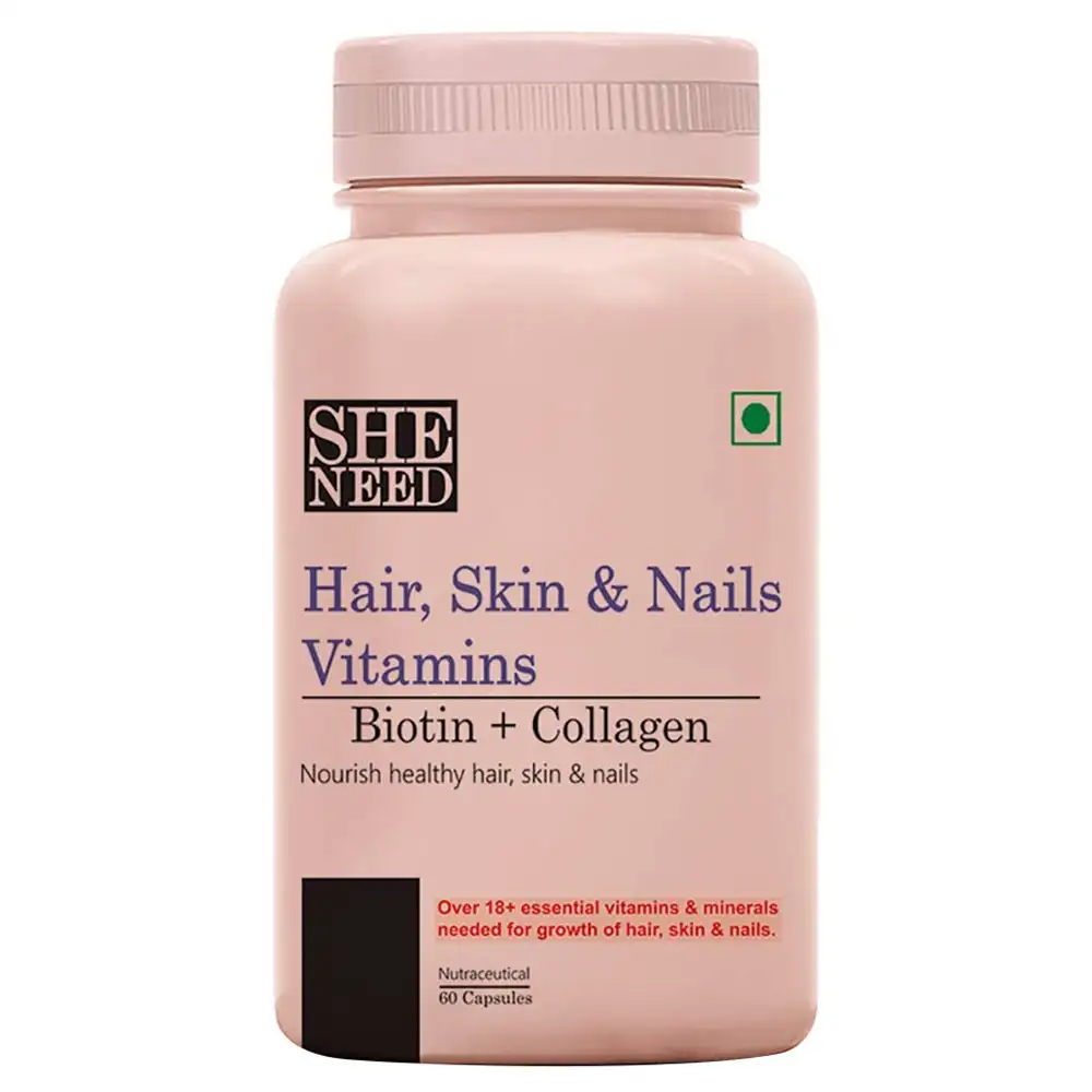 SheNeed Hair Skin & Nails Vitamins,  60 capsules  Unflavoured